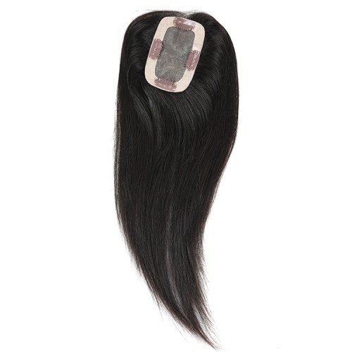 Invisilace Clip In Toupee Hair pieces For Women Straight 2.5"X4" Human Virgin Hair Topper