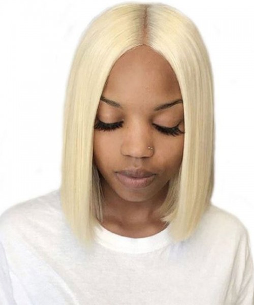 Invisilace 613 Blonde Bob Wig Straight Lace Front Human Hair Wigs 130