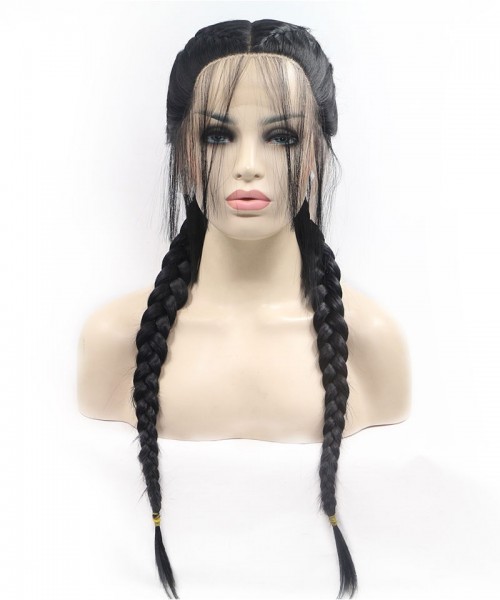 Invisilace Black Braid Synthetic Lace Front Wig