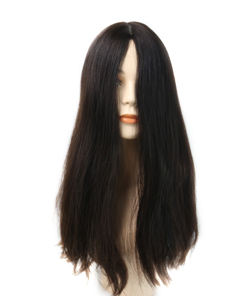 Invisilace Human Hair Jewish Wigs Straight Long Kosher Sheitel Wig 150