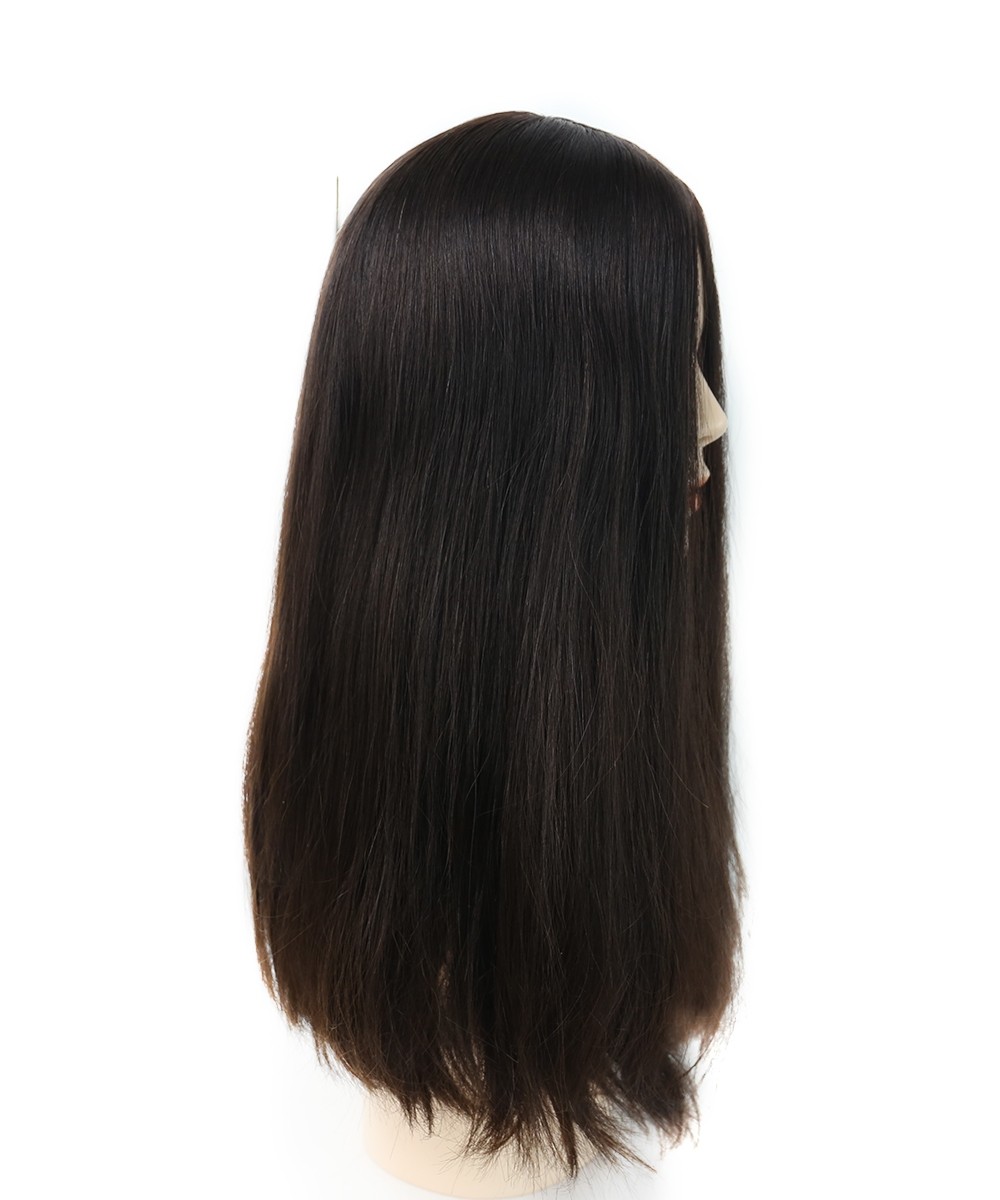 Invisilace Human Hair Jewish Wigs Straight Long Kosher Sheitel Wig 150