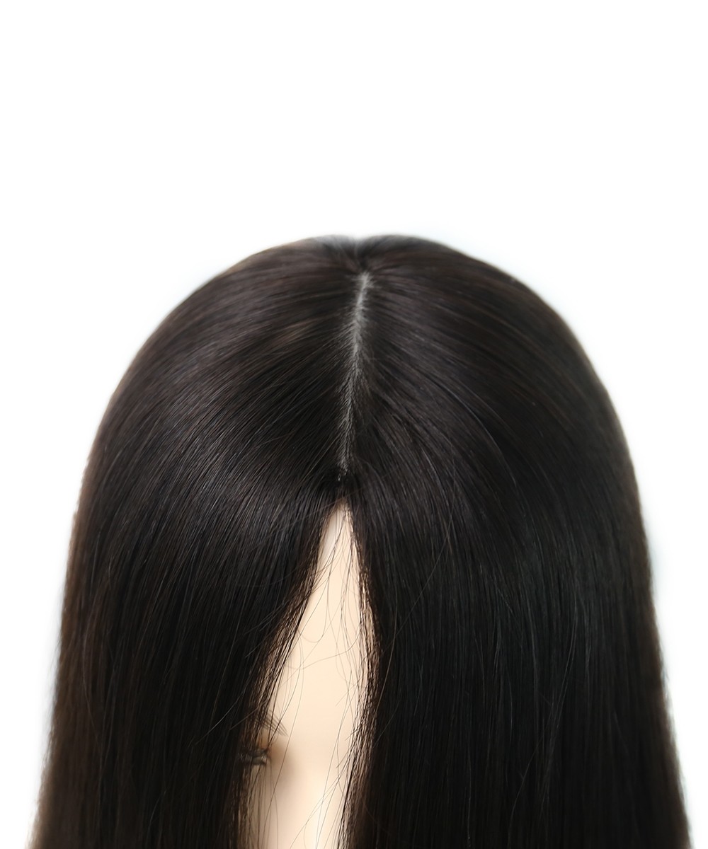 Invisilace Human Hair Jewish Wigs Straight Long Kosher Sheitel Wig 150