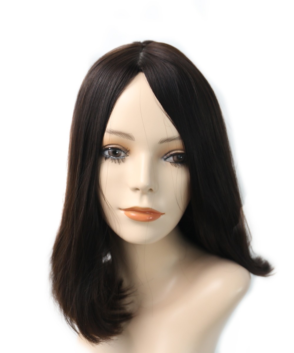 Invisilace Straight Human Hair Jewish Wig 150 Density Silk Top Wigs