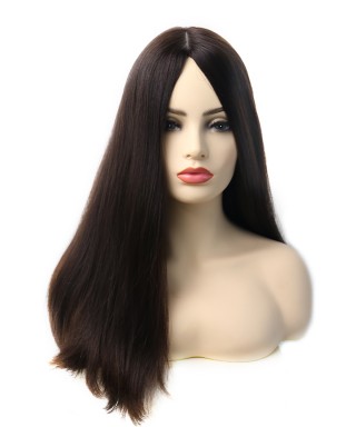 Invisilace Jewish Wigs Straight Human Hair 150% Density Kosher Sheitel Silk Top Wig