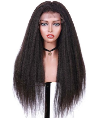 Invisilace Kinky Straight Full Lace Human Hair Wigs 150% Density 