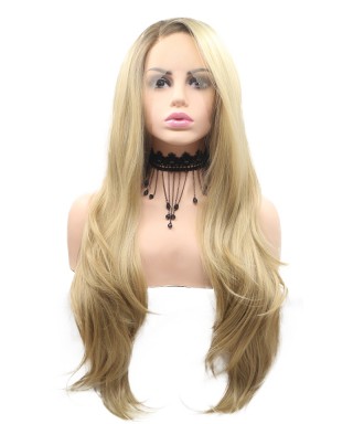 Invisilace Blonde Synthetic Lace Front Wigs For Women 