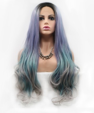 Invisilace Mixed Mermaid Color Synthetic Lace Front Wig 