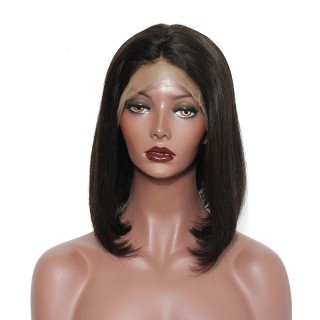 Invisilace 180% Density Full Lace Human Hair Wigs Straight Bob Wig