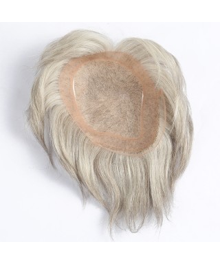 Invisilace New Fasion Silver Gray Hair Thin Skin Men Toupee 10"x8" Swiss Lace Toupee For Men