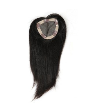 Invisilace Human Virgin Hair Straight Clip In Toupee Hairpieces For Women 5"x5" Topper