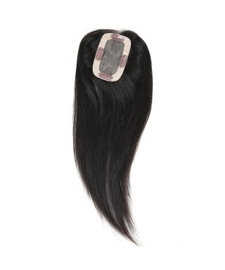 Invisilace Clip In Toupee Hair pieces For Women Straight 2.5"X4" Human Virgin Hair Topper