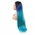 Invisilace Ombre Blue Synthetic Lace Front Wig Straight