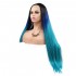 Invisilace Ombre Blue Synthetic Lace Front Wig Straight