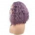 Invisilace Purple Curly Short Synthetic Bob Lace Front Wigs
