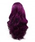 Invisilace Ombre Dark Purple Body Wave Long Synthetic Lace Front Wigs 