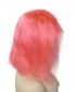 Short Bob Wig Human Hair 130% Density Pink Colored Lace Front Wigs 