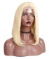 Invisilace 613 Blonde Bob Wig Straight Lace Front Human Hair Wigs 130% Density