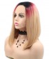 Invisilace Ombre Blonde Straight Bob Synthetic Lace Front Wigs 