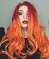 Invisilace Synthetic Hair Lace Wig Wavy Ombre Orange Color