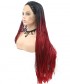 Invisilace Ombre Red Braided Synthetic Lace Front Wigs