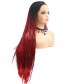 Invisilace Ombre Red Braided Synthetic Lace Front Wigs