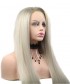 Invisilace Silver Blonde Straight Long Synthetic Hair Wig 