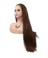 Brown Braid Long Invisilace Synthetic Hair Wig 
