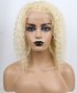 Invisilace Blonde Lace Front Human Hair Wigs Curly Bob Wig 150% Density