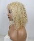 Invisilace Blonde Lace Front Human Hair Wigs Curly Bob Wig 150% Density