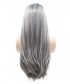 Invisilace 1B Gray Ombre Straight Long Synthetic Hair Lace Front Wig 