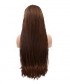 Brown Braid Long Invisilace Synthetic Hair Wig 