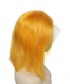 Lace Front Human Hair Wigs Orange Short Bob Wig 130% Density