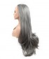 Invisilace Synthetic Hair Lace Front Wig Straight Dark Grey Long Style 