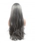 Invisilace Synthetic Hair Lace Front Wig Straight Dark Grey Long Style 