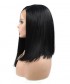 Invisilace Straight Asymmetry Bob Synthetic Lace Front Wig Black Color