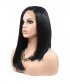Invisilace Straight Asymmetry Bob Synthetic Lace Front Wig Black Color