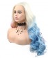 Invisilace Half Pink Half Blue Harley Quinn Synthetic Lace Front Wigs