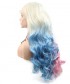 Invisilace Half Pink Half Blue Harley Quinn Synthetic Lace Front Wigs