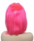 Pink Bob Wig 130% Density Lace Front Human Hair Wigs 