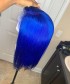 Blue Bob Wigs 13x6 Lace Front Wigs Human Hair 150% Density