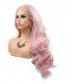 Invisilace Synthetic Lace Front Wigs Wavy Long Pink Wig 