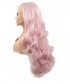 Invisilace Synthetic Lace Front Wigs Wavy Long Pink Wig 