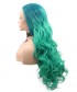 Invisilace Long Green Body Wave Synthetic Hair Wigs For Women 