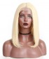 Invisilace 613 Blonde Bob Wig Straight Lace Front Human Hair Wigs 130% Density