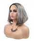 Invisilace 1B Gray Ombre Short Bob Wig Wavy Synthetic Lace Front Wigs