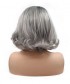 Invisilace 1B Gray Ombre Short Bob Wig Wavy Synthetic Lace Front Wigs