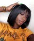 Invisilace Bob 360 Lace Front Wigs with Bangs Straight 150% Density