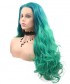 Invisilace Long Green Body Wave Synthetic Hair Wigs For Women 