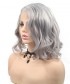 Invisilace Gray Natural Wave Bob Wig Synthetic Hair Wig 