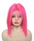 Pink Bob Wig 130% Density Lace Front Human Hair Wigs 